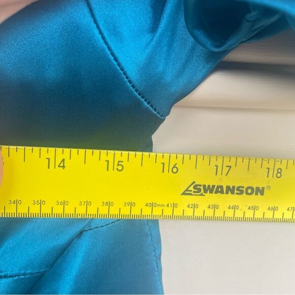 Nanette Lepore Darjeeling Teal Bronze Beaded Embellished Boho Silk Dress Size 12 - Picture 13 of 15